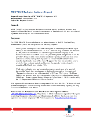 ASPR TRACIE TA - Completing MedWatch Forms for Administering Bamlanivimab