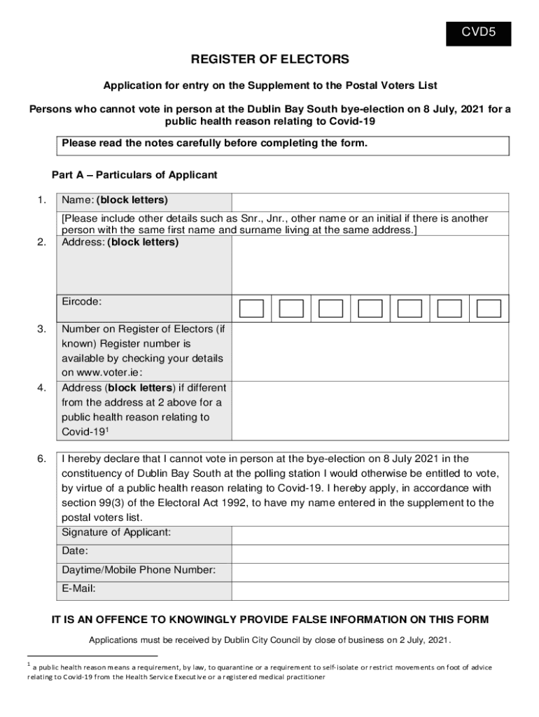 Fillable Online Register to Vote. Check the Register of Electors.John O