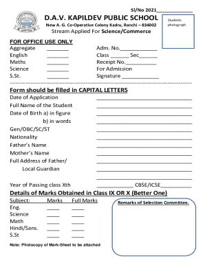 Fee Structure of D. A. V. Kapildev Public School, Kadru ...