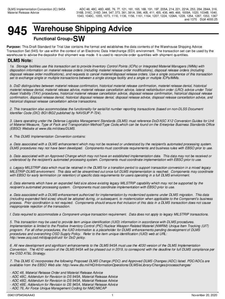 Fillable Online Fillable Online Warehouse Shipping Advice Functional