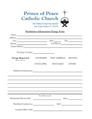 Fillable Online Fill - Free fillable New Parishioner Registration Form ...