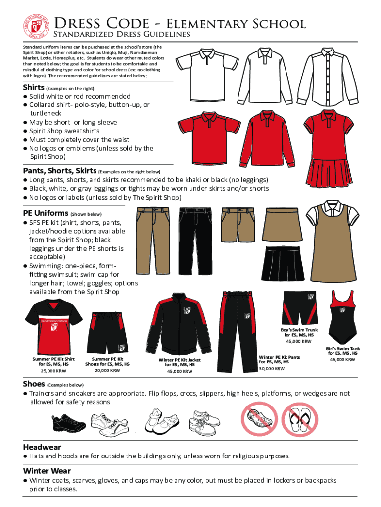 Fillable Online Student Uniform and Freedress Dress and Grooming
