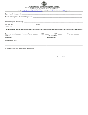 BELIZE COMPANIES AND CORPORATE AFFAIRS REGISTRY View Area