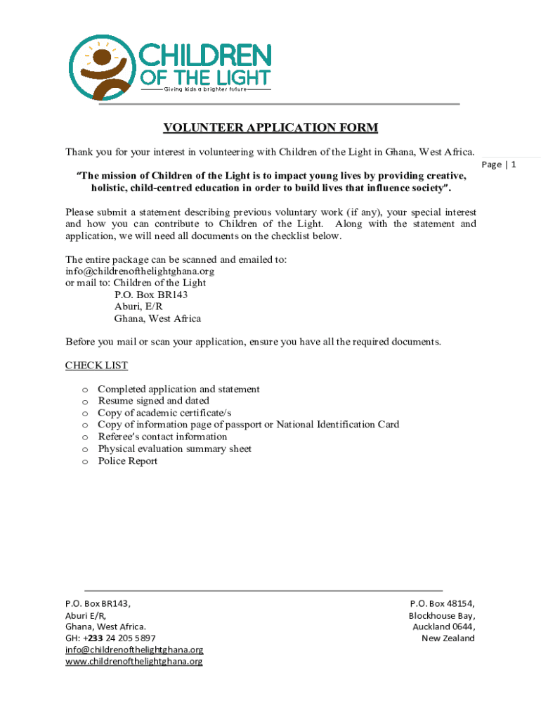 Fillable Online Year-Round OCC Volunteer Form - Samaritan's Purse Fax ...