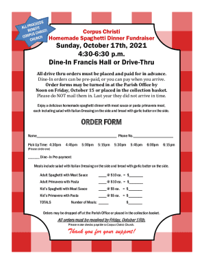 Homemade Spaghetti Dinner Fundraiser