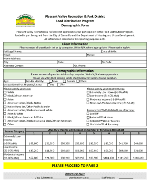 Food Distribution - Pleasant Valley Recreation &amp;amp; Park District