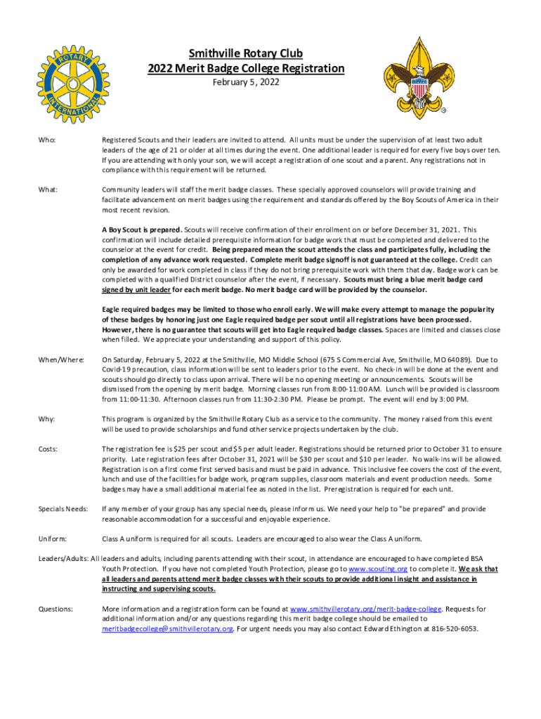 smithville merit badge college 2025 Preview on Page 1