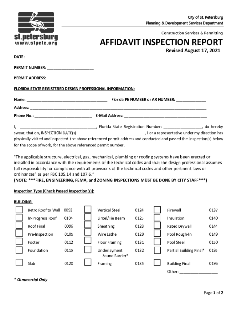 affidavit report sample Preview on Page 1