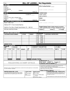 Fillable Online Bill of lading templateor print the blank template as a ...