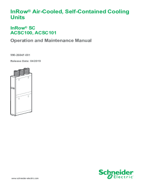 InRow Air-Cooled, Self-Contained Cooling Units Operation and Maintenance Manual. InRow SC ACSC100, ACSC101