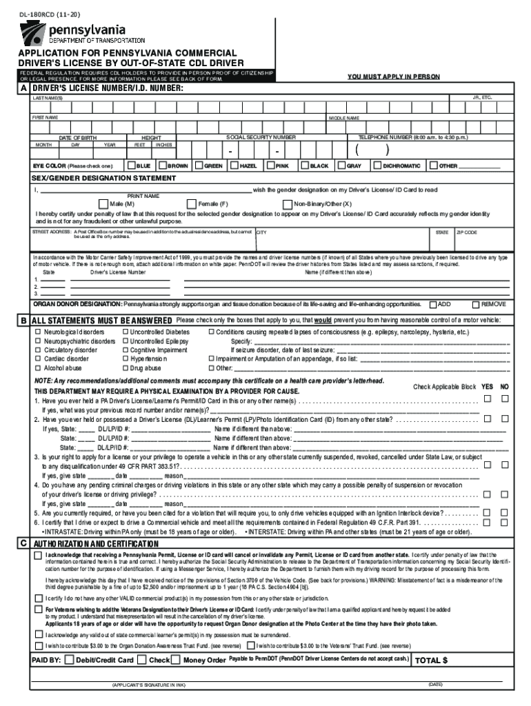 transfer license to pa online Preview on Page 1