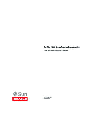 Sun Fire X4800 Server Program Documentation Third Party Software Notice. This document contains third-party software notices and licenses for the Sun Fire X4800 server.