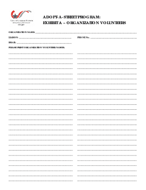 Fill - Free fillable ADOPT-A-STREET PROGRAM APPLICATION ...