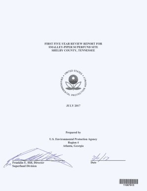 first five-year review report for smalley-piper superfund site shelby ...