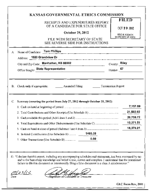 www.pdffiller.com100742970-H016RM201407pdfGet the free KANSAS GOVERNMENTAL ETHICS COMMISSION RECEIPTS ...