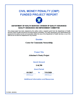 Civil Money Penalty (CMP) Funded Project Report - Center for ...