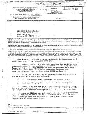 - REGISTRATION NO. US ENVIRONMENTAL PROTECTION AGENCY ...