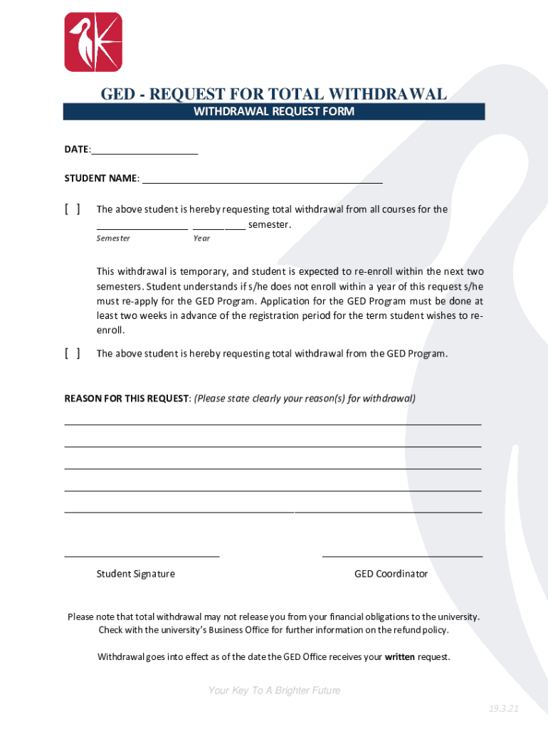 Fillable Online R REQUEST FOR GED AGE WAIVER