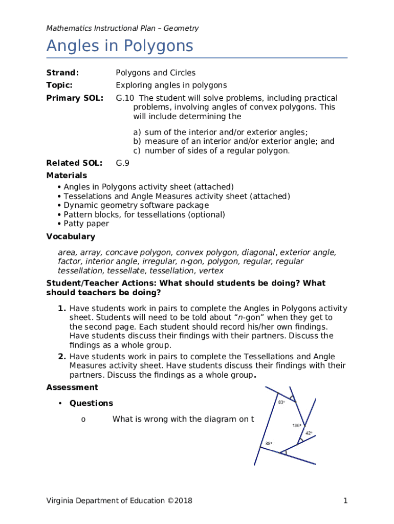 Mathematics Instructional Plan Geometry Angles, Arcs, and doe