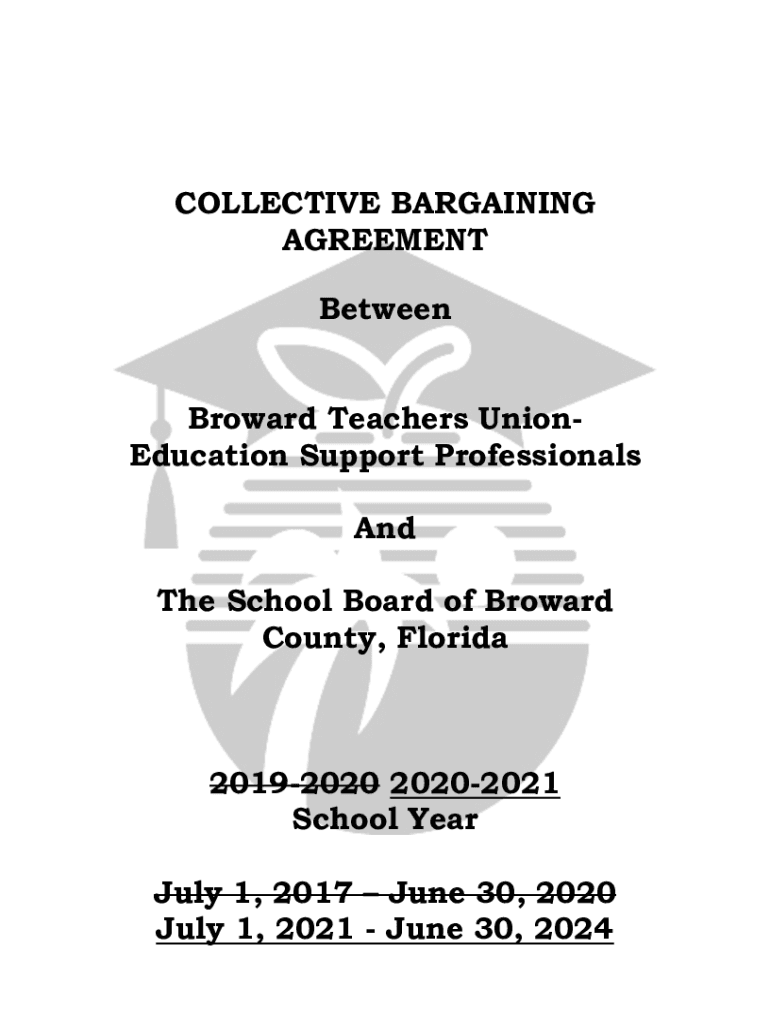 Fillable Online COLLECTIVE BARGAINING AGREEMENT Between Broward