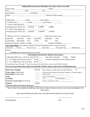 (fill out catering request sheet on ... - Smiling Hill Farm
