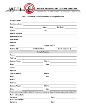 wtti.comassetsuploadsCREDIT APPLICATION - Please complete the following information