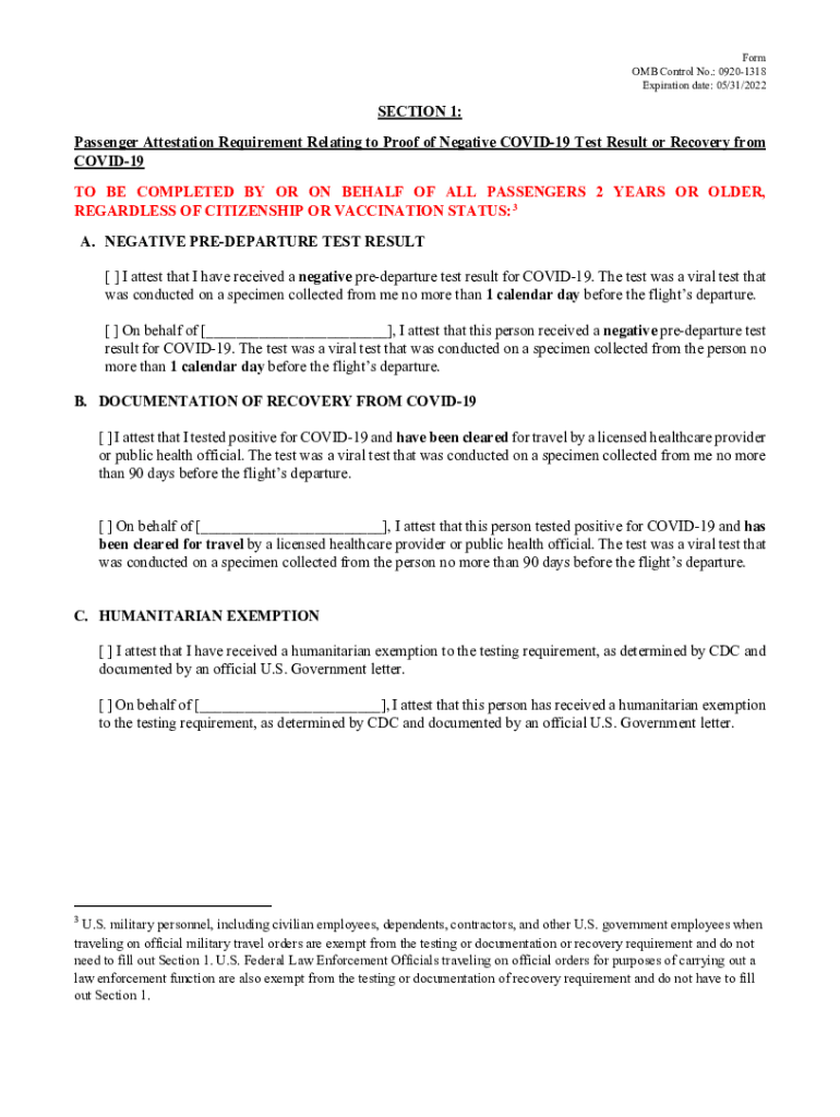 Attestation Form Usa Travel Fill Online Printable Fillable Blank 