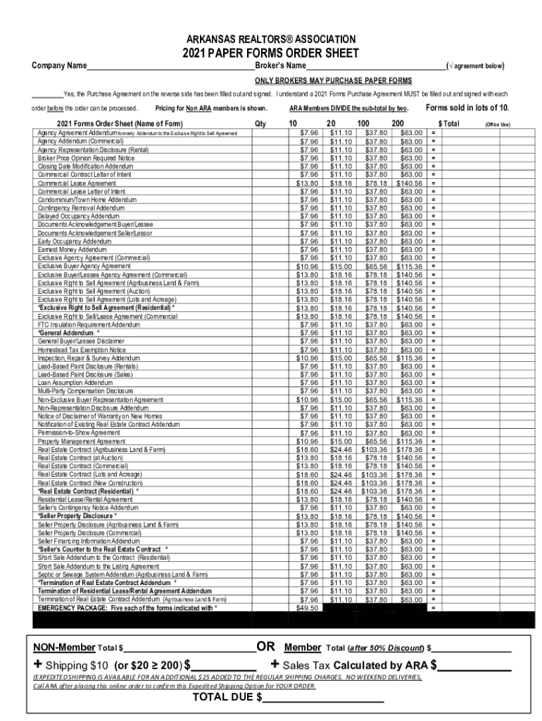 Fillable Online arec.arkansas.govformspublicationsformsForms Arkansas Real Estate Commission