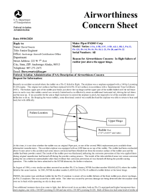 Airworthiness Concerns sheet - PA-12 with PA-18 REV D