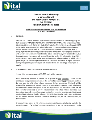 Vital Annual Scholarship In partnership with The Rotary ...