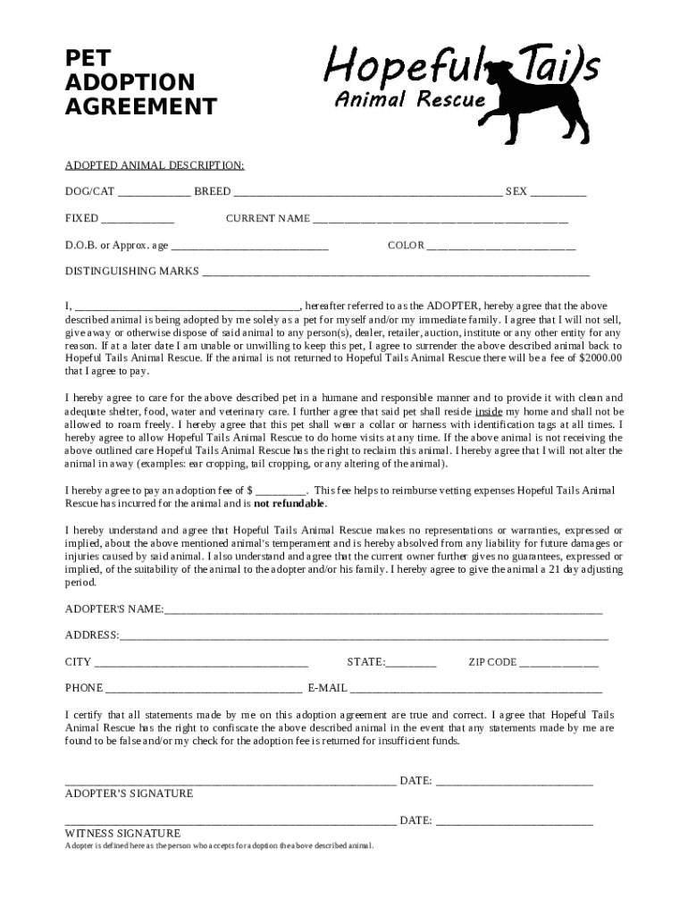 www.petrescue.comlibraryadoption-1PET ADOPTION AGREEMENT Doc Template ...