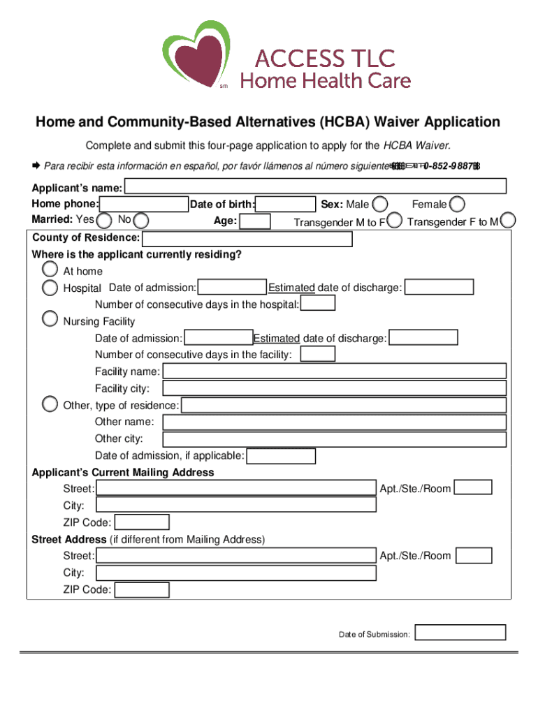 access tlc hcba waiver Preview on Page 1