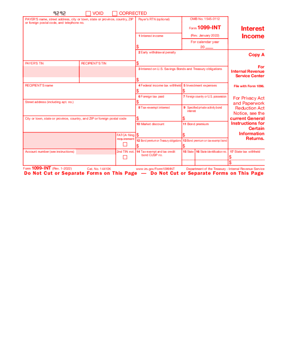 Fill In Form 1099 Int