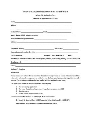 SOCIETY OF MAYFLOWER DESCENDANTS IN THE STATE OF OHIO ...