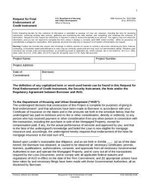 Request for Final - HUD Doc TemplatepdfFiller