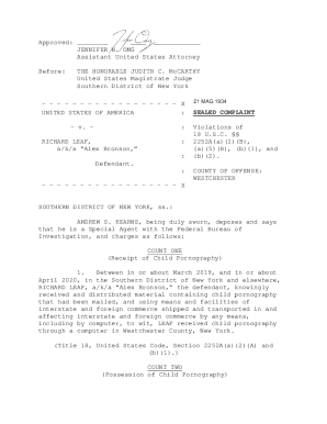 Approved: JENNIFER N. ONG Assistant United States Attorney ...