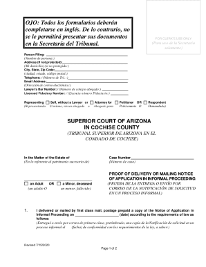 PRUEBA DE LA ENTREGA O ENVO POR CORREO DE LA ...