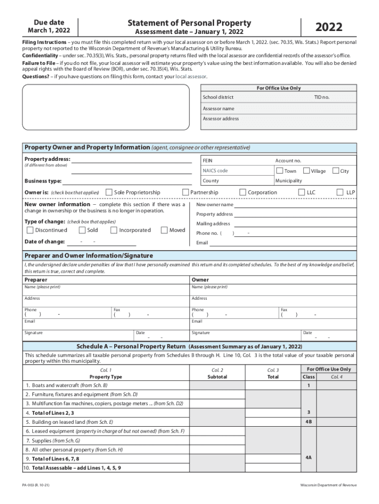 wisconsin personal property Preview on Page 1