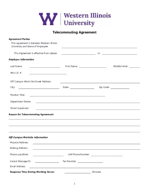 Telecommuting Agreement - WIU