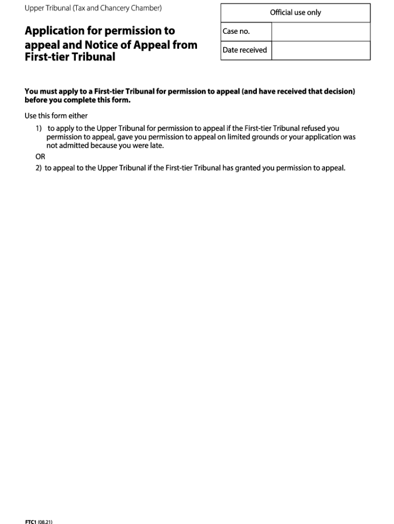 form ftc1 application permission appeal Preview on Page 1