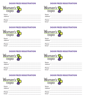 Fillable Online Door Prize REGISTRATION FORM Fax Email Print - pdfFiller