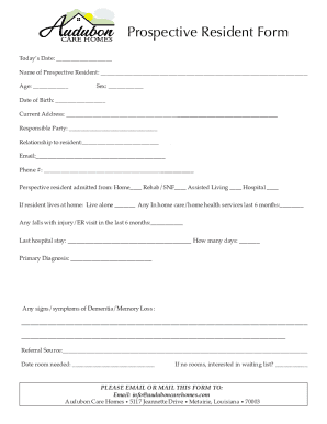 Prospective Resident Form