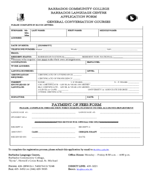 Barbados Community College Application Form - XpCourse