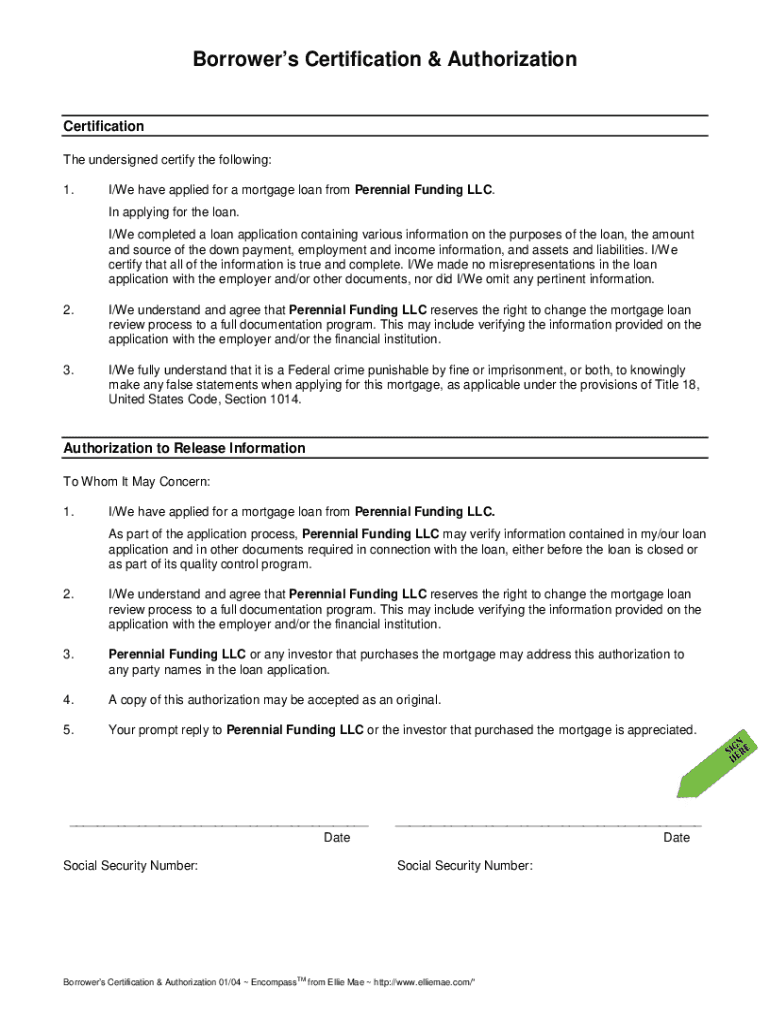 Fillable Online Borrowers #39 Certification and Authorization INBANET