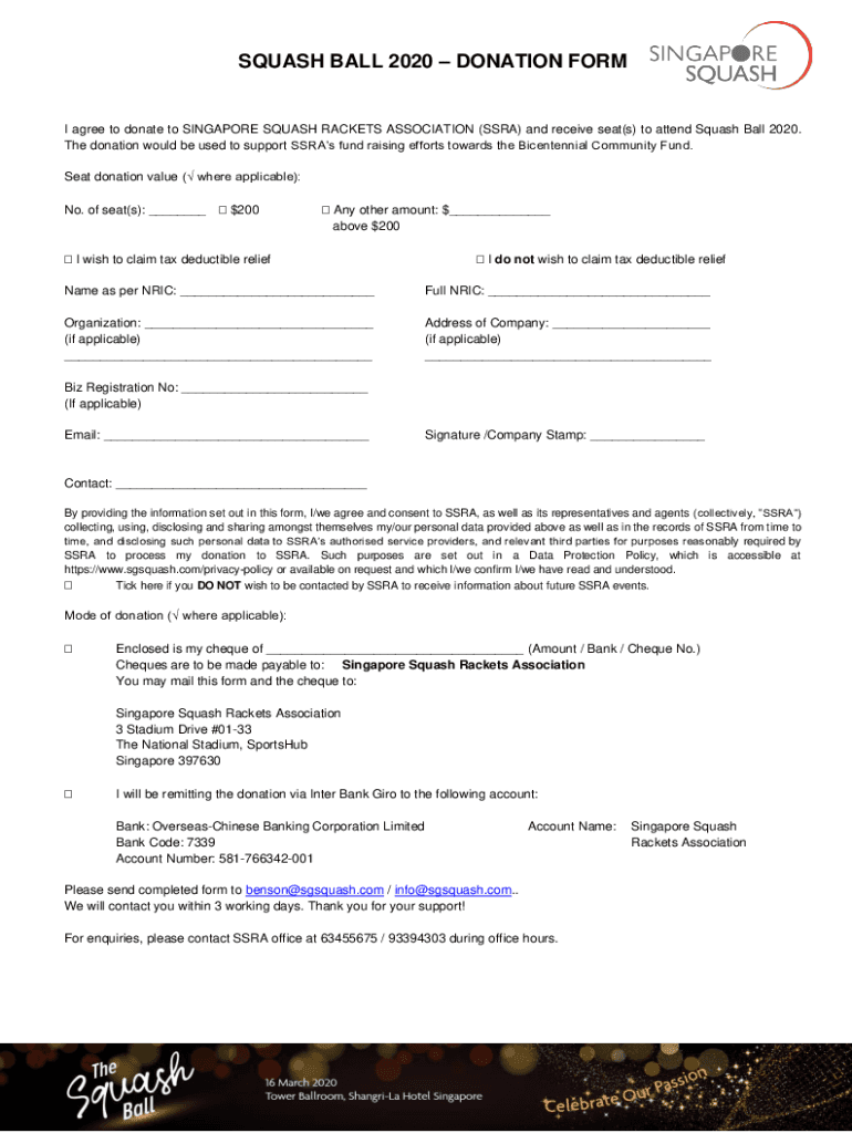 Fillable Online (Singapore Squash Rackets Association