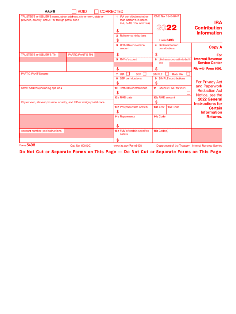 irs form 5498 2022 Preview on Page 1