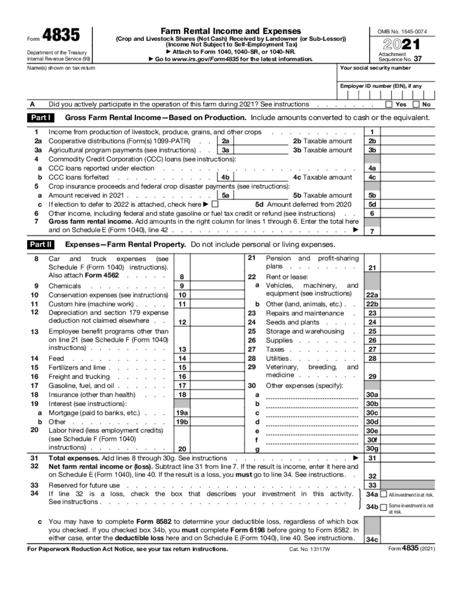Form 4835 instructions