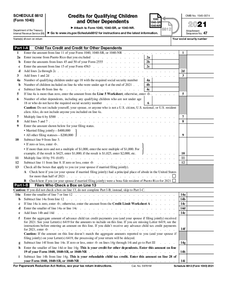 Irs Schedule 8812 For 2022 Irs 1040 - Schedule 8812 2021-2022 - Fill And Sign Printable Template  Online | Us Legal Forms