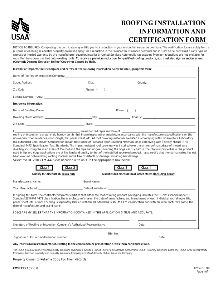 Fillable Online Impact Resistant Roof Discount Form. If Your Home Has A Fax Email Print