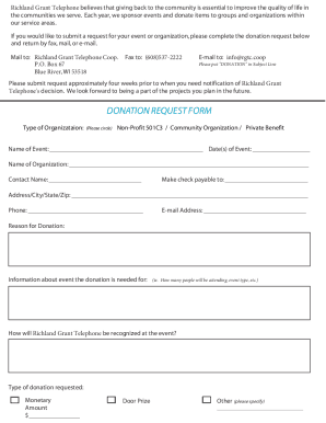 Fillable Online Donations Request Fax Email Print - pdfFiller